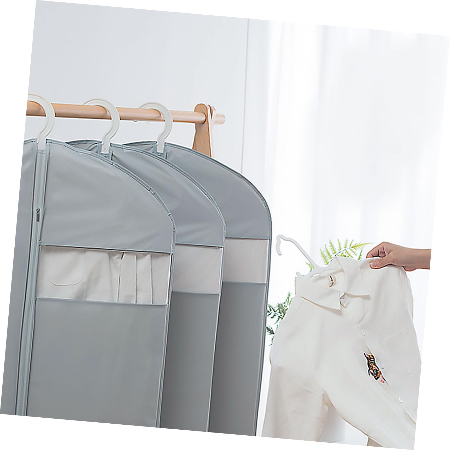 5 Piezas bolsa de polvo translúcida bolsas de ropa bolsa de almacenamiento de ropa storage bags Cubierta antipolvo para trajes de negocios bolsa de abrigo a prueba de polvo sofá