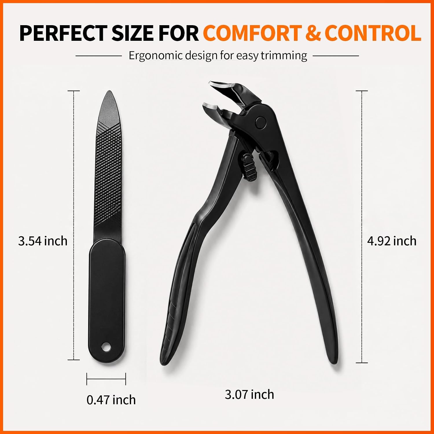 Long Handle Toenail Fingernail Clippers, Angled Head Wide Jaw, Senior | Ergonomic Design for Easier, More Comfortable Trimming with Sharp Stainless Steel Blades
