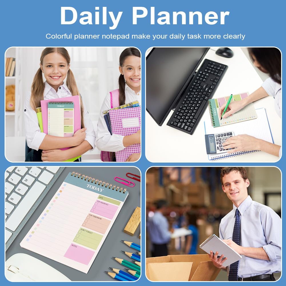 OFFCUP planer tygodniowy, A5, arkusze tygodniowy, planer tygodniowy, planer dzienny, podkładka do listy, 52 arkusze/(104 strony), papier do dwustronnego pisania, bez daty, planer dzienny, niebieski
