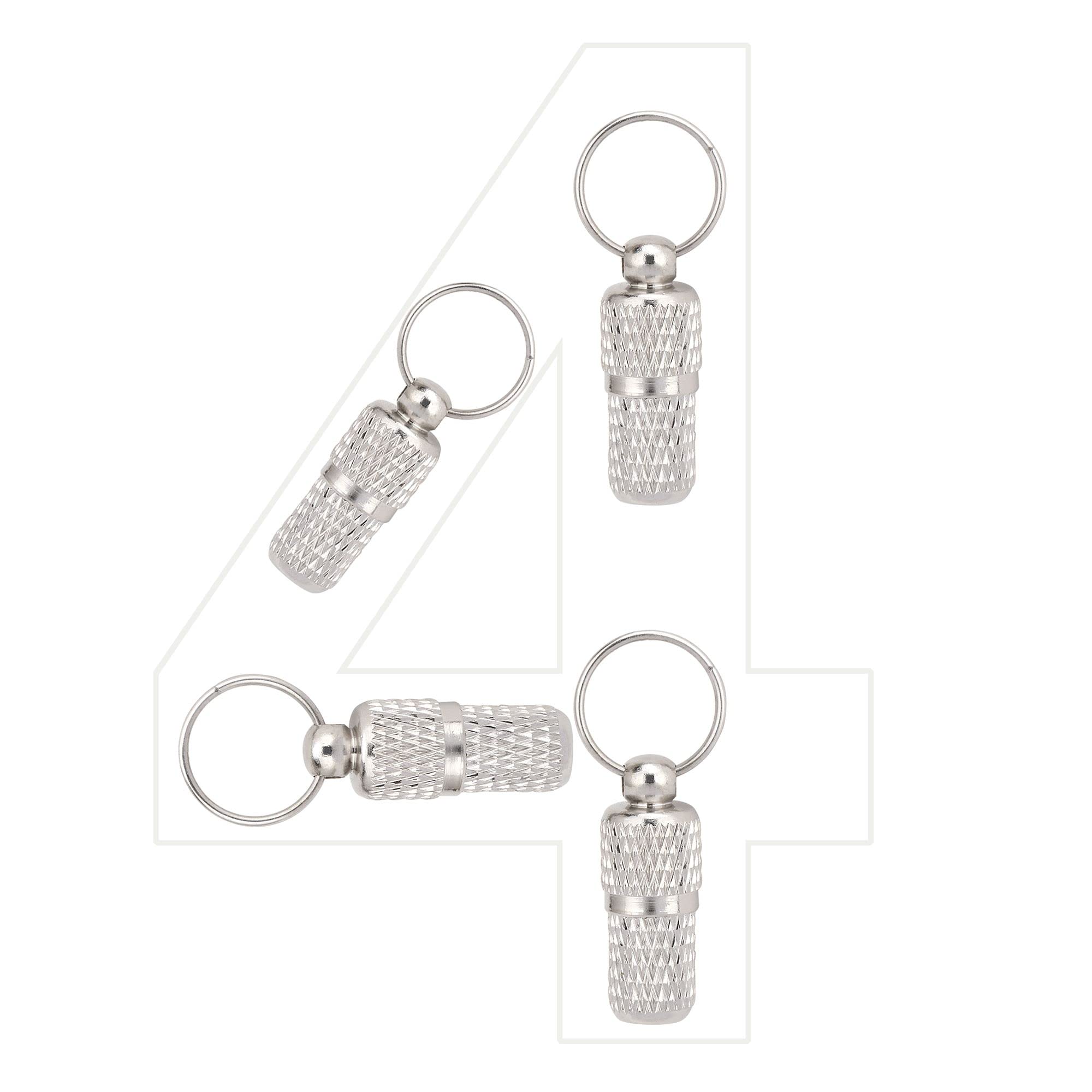 AMATHINGS4 piece ! (four pack) Ribbed Address Tags 2 cm for dogs and cats, address labels included/watertight/pillbox/address sleeve