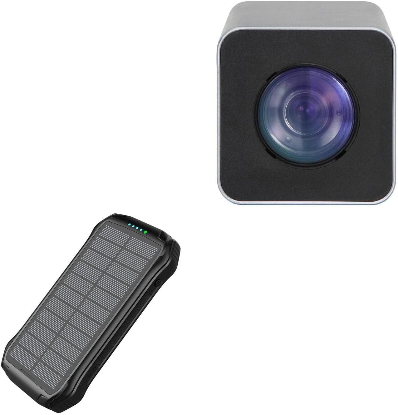 BoxWave Charger Compatible with PTZOptics PTZCam POV 4K View 4K30 - Solar Wireless Rejuva PD Power Pack (16000mAh), Solar Powered Backup Power Bank - Jet Black