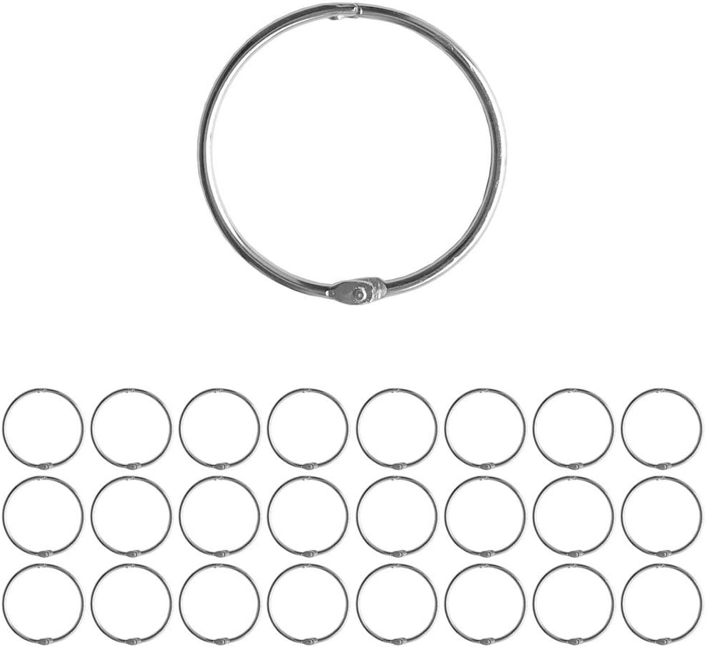 25 pieces Metal Card Ring Binders HRM50 — inner diameter size 50mm / 1.97 inch