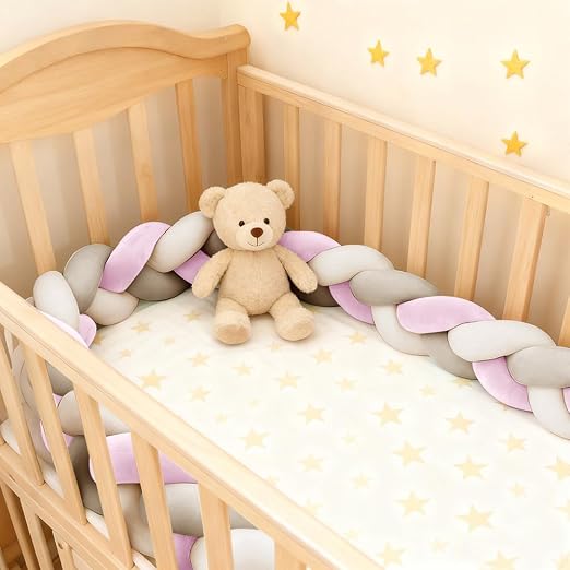 Riduttore Lettino Con Paracolpi Per Neonati - Nido Portatile In Cotone Lavabile, Misura 50x88 Cm, Per 0-12 Mesi