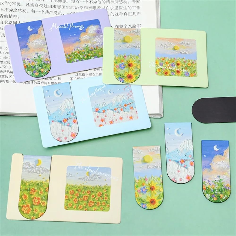 4 szt./zestaw urocza kreskówka magnes zakładka życie świeże zakładka kreatywna zakładka magnetyczna do książek Kawaii przybory szkolne (4 szt. x 20)