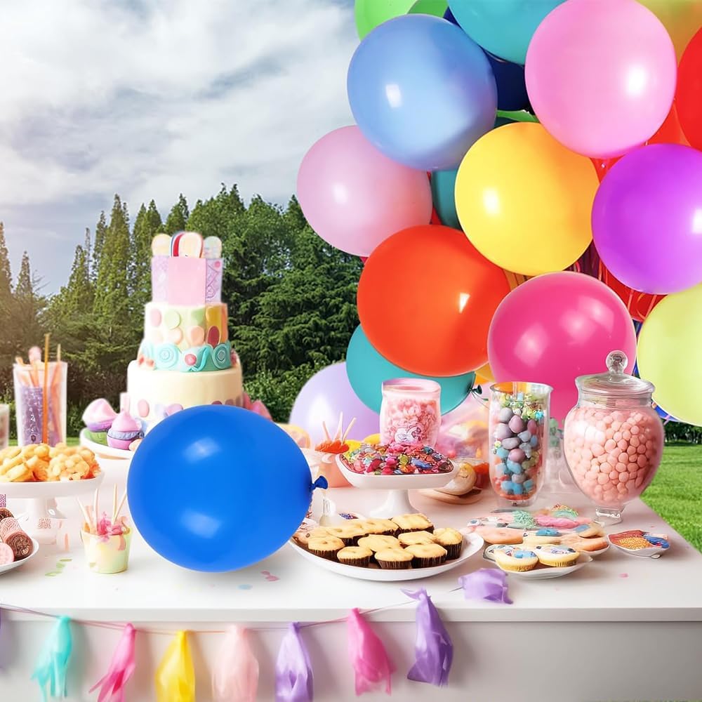 400 Pcs Balloons Assorted Color, YehTrum 10 Inches - 12 Bright Colors Strong Latex Balloons Bulk for Birthday Wedding Party Decorations