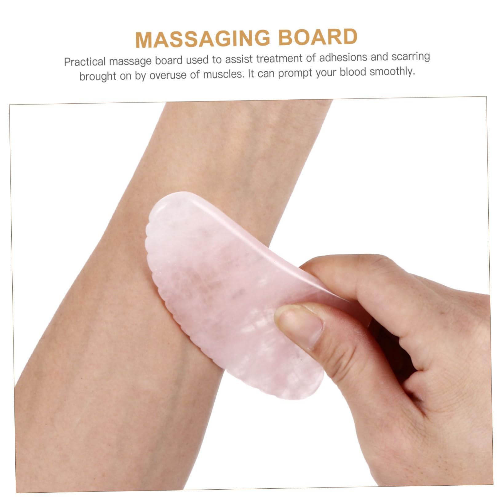 Gatuida 2pezzi Piastra Massaggiante Quarzo Rosa Per Scraping Strumento Portatile Per Massaggio Viso Corpo e Spalle Per Rilassamento Muscolare e Trattamenti Spa