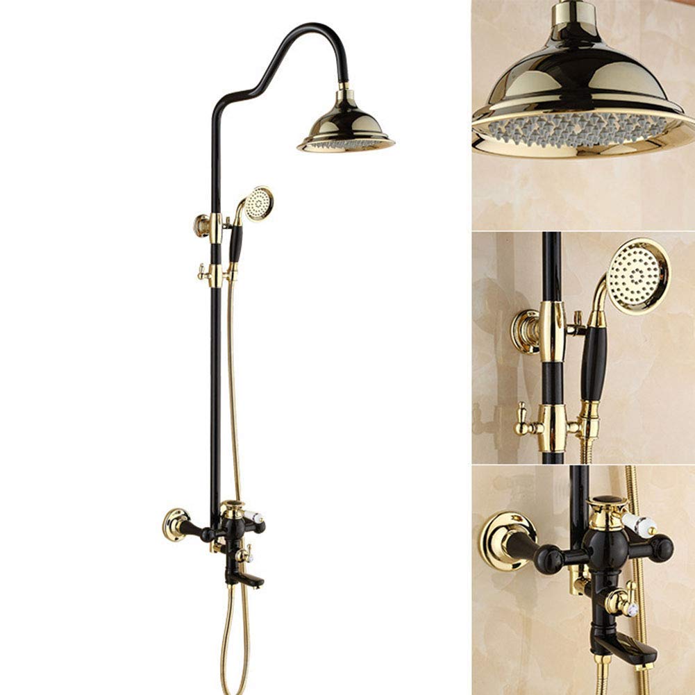 Système de douche avec ensemble de douche à effet pluie mural et douchette à main