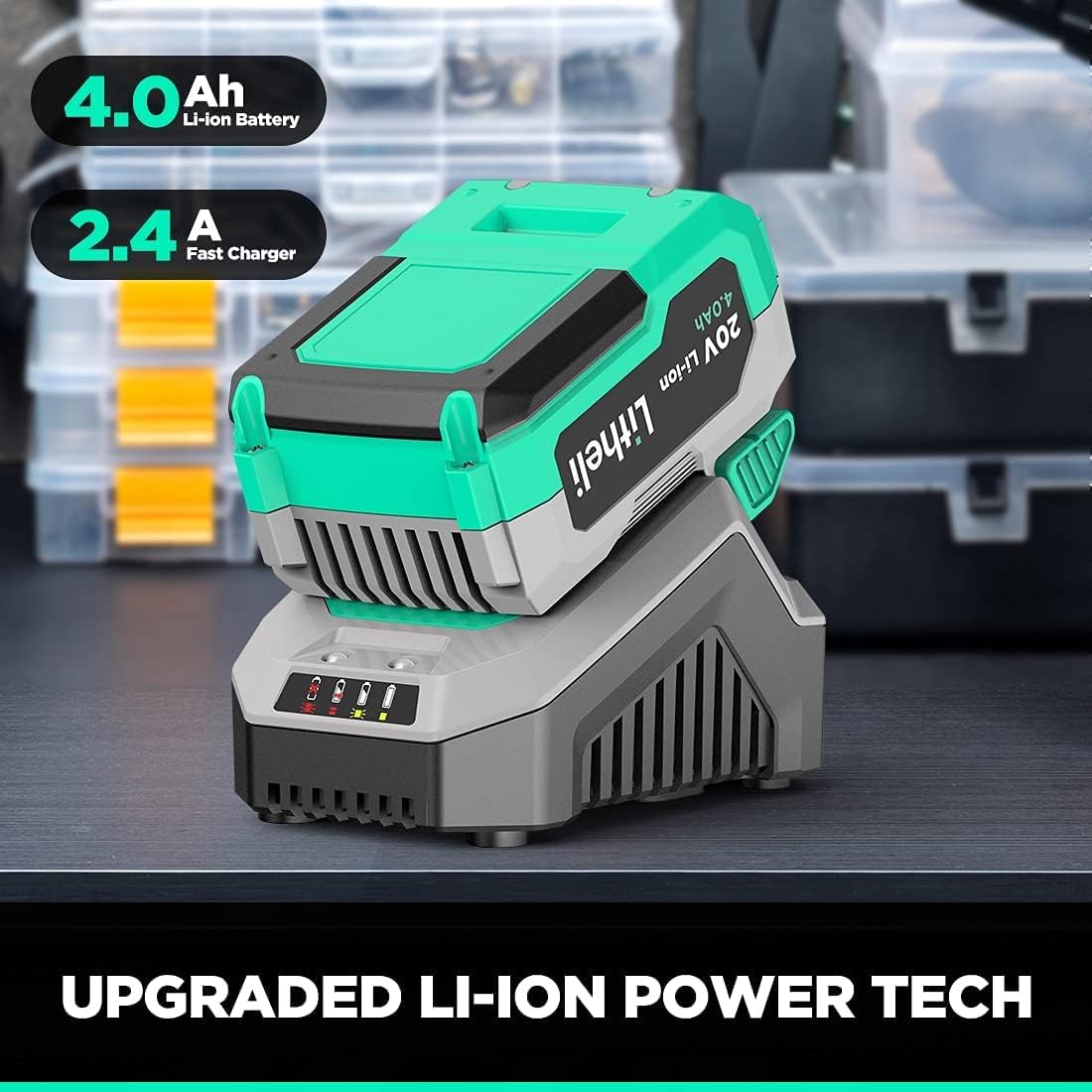 Litheli Reciprocating Saw Cordless, Powerful Hand Saw Kit with 20V 4.0 Ah Battery & Fast Charger, 0-3000 SPM with Tool-free Blades Change, Lightweight for Wood & Metal Cutting
