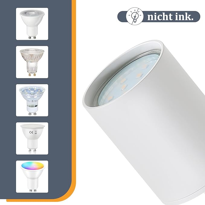 ZMH ZMH Plafondlamp Witte Plafondspot GU10: Spots Plafondlamp 6 Vlammen 350° Draaibaar Plafondspots Industriële Moderne Keukenlamp voor Woonkamer Slaapkamer Eetkamer - Zonder Lamp photo 3