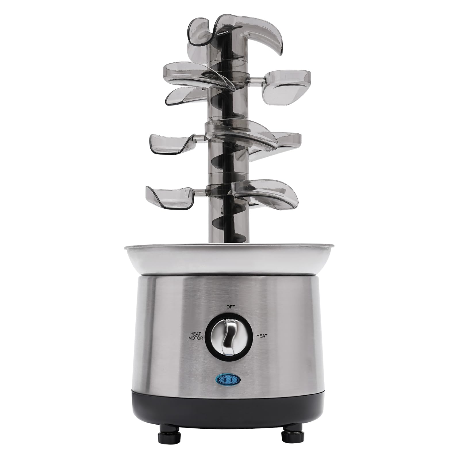 Fontana cioccolato 4 piani inox elettrico 150-190w, fontana fonduta cioccolato 4 livelli mantenimento caldo per compleanno matrimonio natale macchina fusione cioccolato foglia