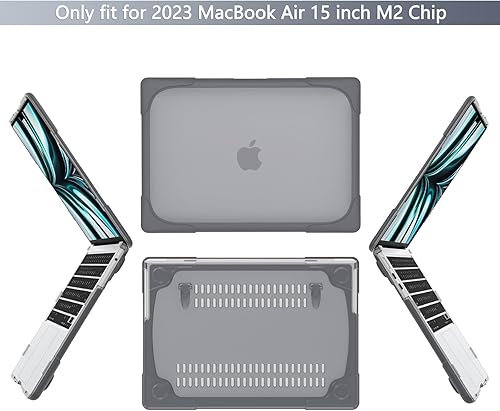 Miniatura 3 de Batianda Funda rígida resistente a prueba de golpes para MacBook Air de 15 pulgadas 2025 M4 2024 A3114 (M3) A2941 (M2) 2023, resistente a prueba de