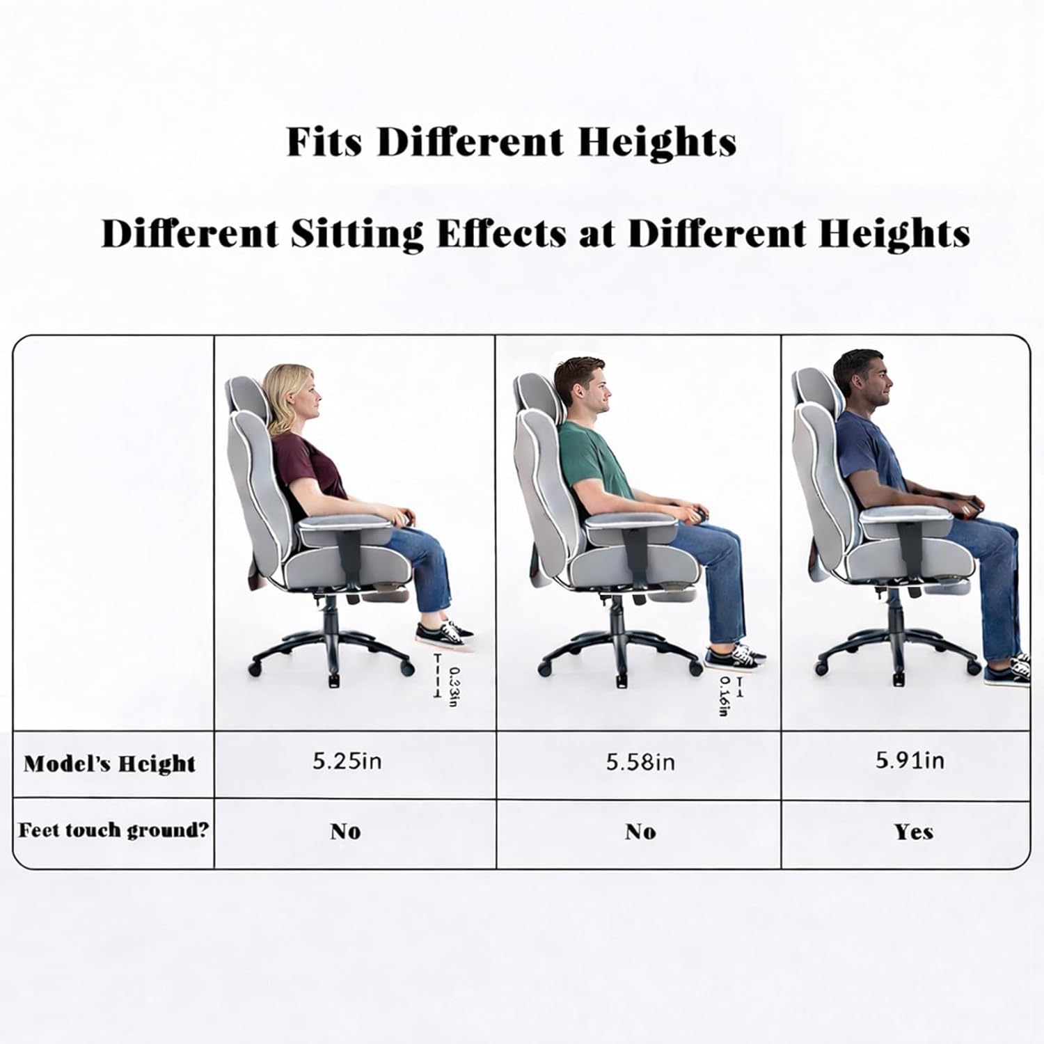 DJ·Wang Big and Tall Office Chair with Foot Rest, High Back Executive Office Chair PU Leather, Ergonomic Chairs with Lumbar Support, 135° Reclining Chairs with Thickened Spring Cushion Gray - Image 9
