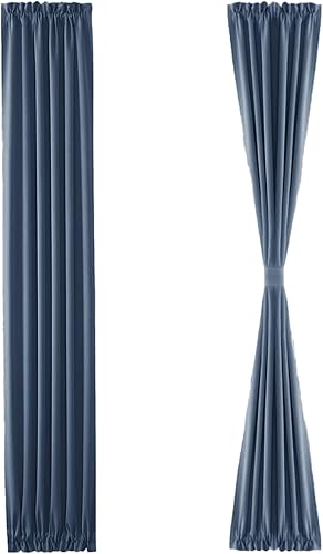 Miniatura 204 de DWCN Cortinas para puerta francesa: cortina térmica con bolsillo para barra para puertas con ventana de cristal, puertas de cocina y patio