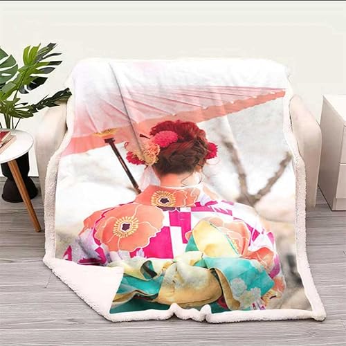 Miniatura 5 de Orange Cobijas Calientes para Invierno - Manta de franela con diseño de hojas de arce, suave y acogedora para sofá, cama, sofá, silla, tamaño 47 x