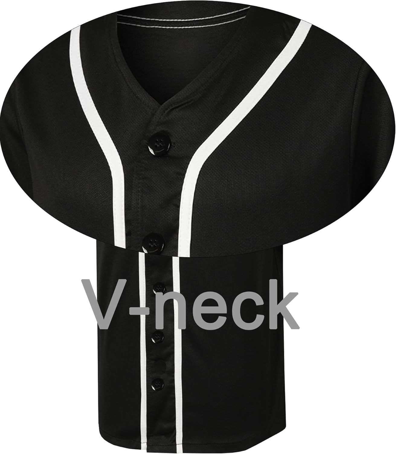 5 Pack Mens Plain Blank Baseball Jersey Button Down Shirts Short Sleeve Hipster Hip Hop Sports Team Uniform - Image 4