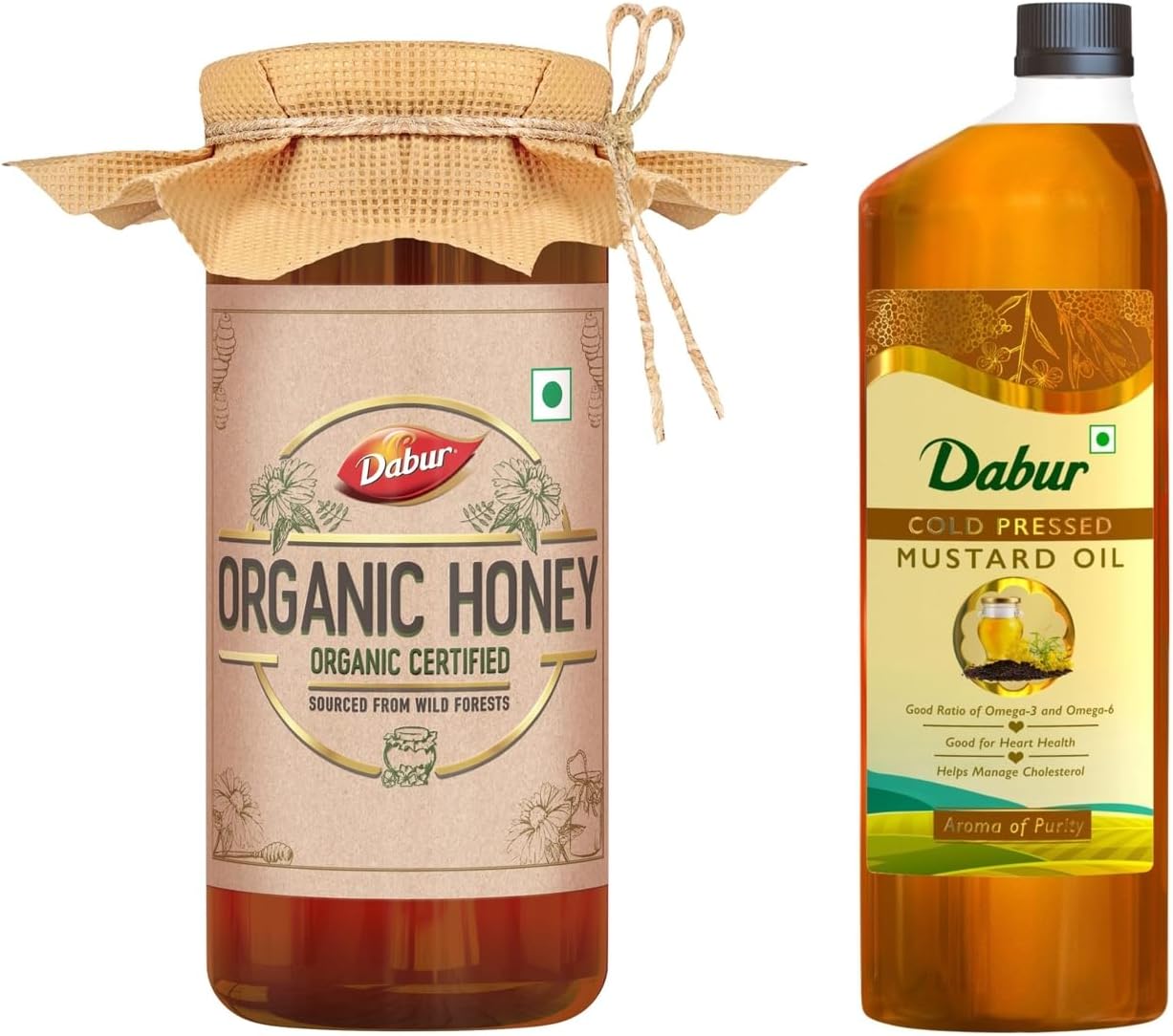 Organic Honey 500g & Dabur Cold Pressed Mustard Oil 1L