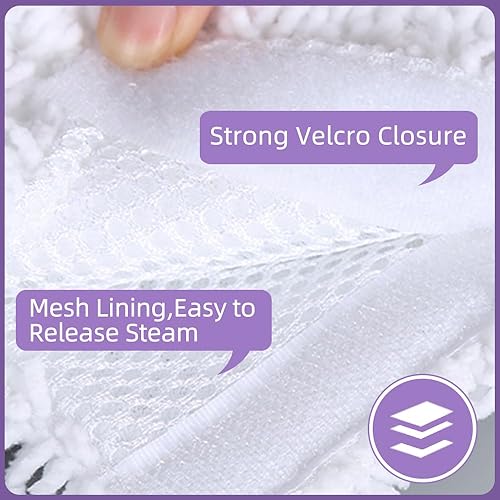 Miniatura 3 de Almohadilla de fregona de vapor, 2 almohadillas de microfibra suave, almohadillas de repuesto para trapeador de vapor, almohadillas de limpieza,