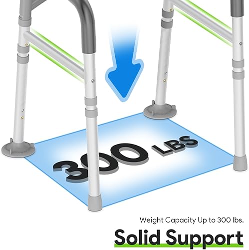Miniatura 5 de Delog Rieles de seguridad para inodoro de 300 libras, marco y rieles de seguridad ajustables para inodoro, riel de seguridad para adultos mayores,