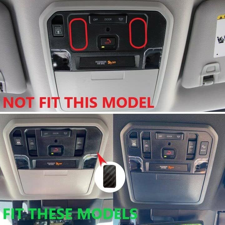Miniatura 7 de Fewshaw Cubierta de lámpara de luz de lectura de techo de fibra de carbono Accesorios para Toyota Tundra 2022+ Sequoia 2023+