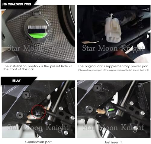 Miniatura 7 de Divisor de enchufe 2 USB cargador cargador de coche con adaptador de corriente de luz LED montaje de enchufe de motocicleta apto para Kawasaki