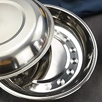 Vista 5 de Teyyvn Paquete de 4 platos llanos de acero inoxidable, platos redondos para acampar, 9.2 pulgadas