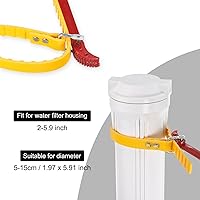 Vista 5 de MECCANIXITY Llave de cinturón de carcasa para filtro de agua de 2 a 5.9 pulgadas, carcasa de filtro de plástico, amarillo y rojo