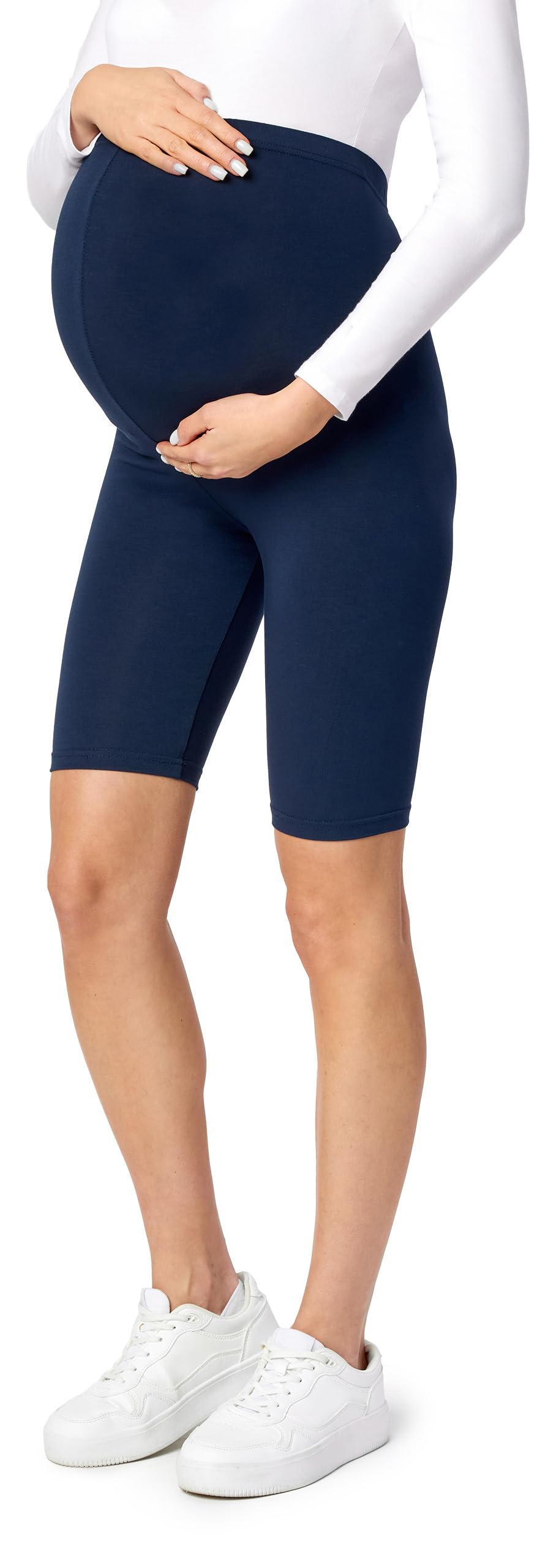 Be Mammy Kurze Umstandsleggings aus Viskose Bequeme und blickdichte Schwangerschaftsleggings Umstandsshorts Umstandsmode Sommer BE-04