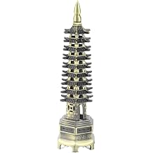 7.1in Wenchang Pagoda, Fengshui Pagoda, Alloy Antique Wenchang Tower Miniature Tower Ornaments Chinese Decor