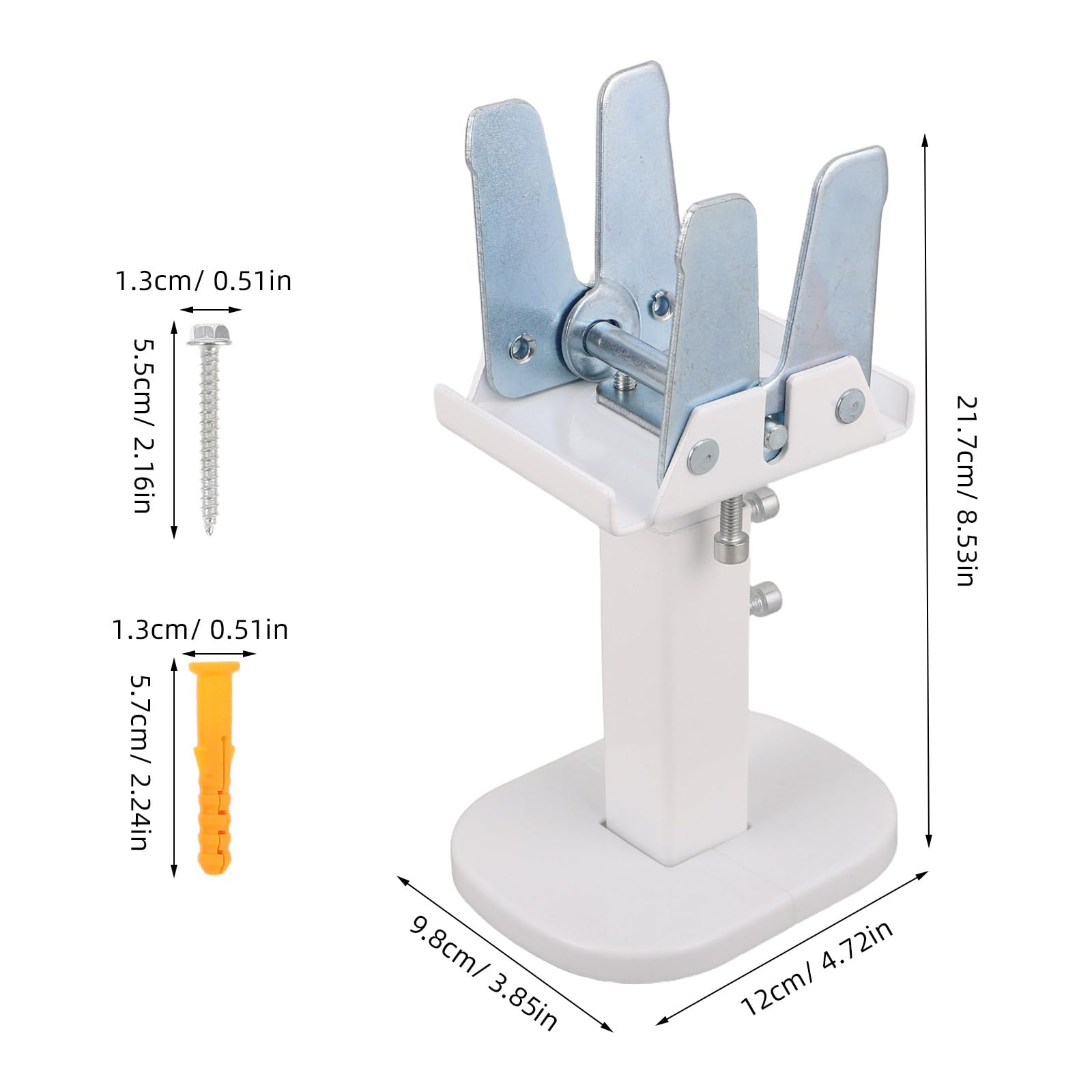 jojofuny Soporte de Piso para Radiador Ajustable de Acero al Carbono, Altura 14-21 Cm, Base Ovalada, Pie de Soporte Resistente para Radiadores de Panel, Accesorios para Calefacción