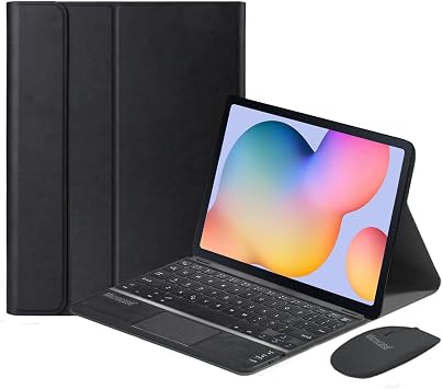 Microcase Samsung Galaxy Tab S6 Lite SM-P610 P610 10.4 inch Tablet ile Uyumlu Bluetooth Touchpad Klavye + Bluetooth Mouse + Standlı Kılıf - BKK7