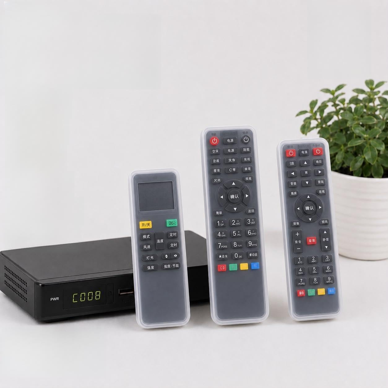 3-Piece Silicone Remote Cover Set for TV, AC & Setup Box Remotes ? Stretchable Waterproof & Dustproof Remote Protector Case, Anti-Slip Transparent Universal Remote Covers in Various Sizes-image-48