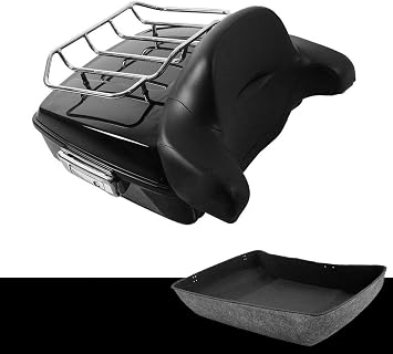 Vivid Black Chopped Tour Trunk Luggage Kit Fit for Harley Davidson Touring Road King Road Glide Street Glide 2014-later