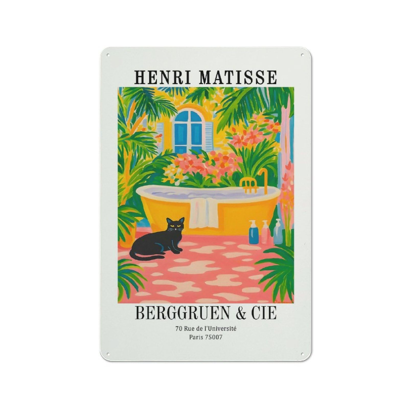 Junmoney Style-4 For Living Room Or Hallway, Henri Matisse Exhibition (2) Vintage Metal Plaque 30X20cm, For Vintage Wall Decor Fans, For Metal Sign Collectors