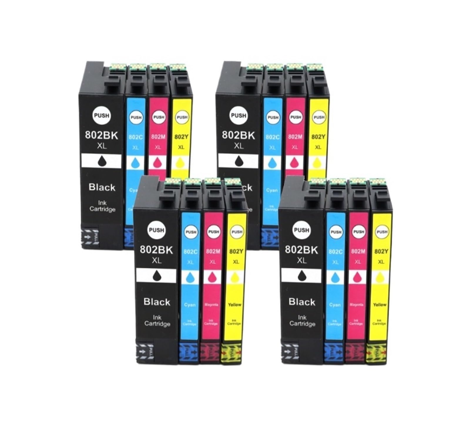 Cartuccia 802XL Compatibile Con Epson WF-4720 Stampante | Stampa da ufficio, documenti trasparenti, flusso di inchiostro stabile, sostituzione semplice, fornitura di colori(4 Set)