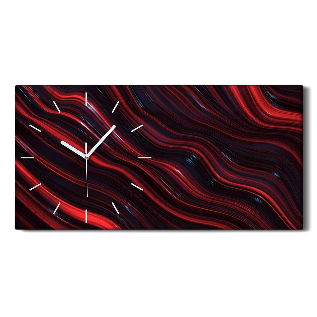 Horloge sur Toile Vagues d'art Abstrait 60x30cm Image Art Mural Moderne Salon