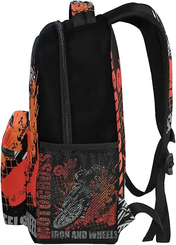 Miniatura 5 de Mochila para motocicleta, mochila escolar para niños y niñas, mochila para computadora, bolsa de libros, viajes, senderismo, camping, mochila para
