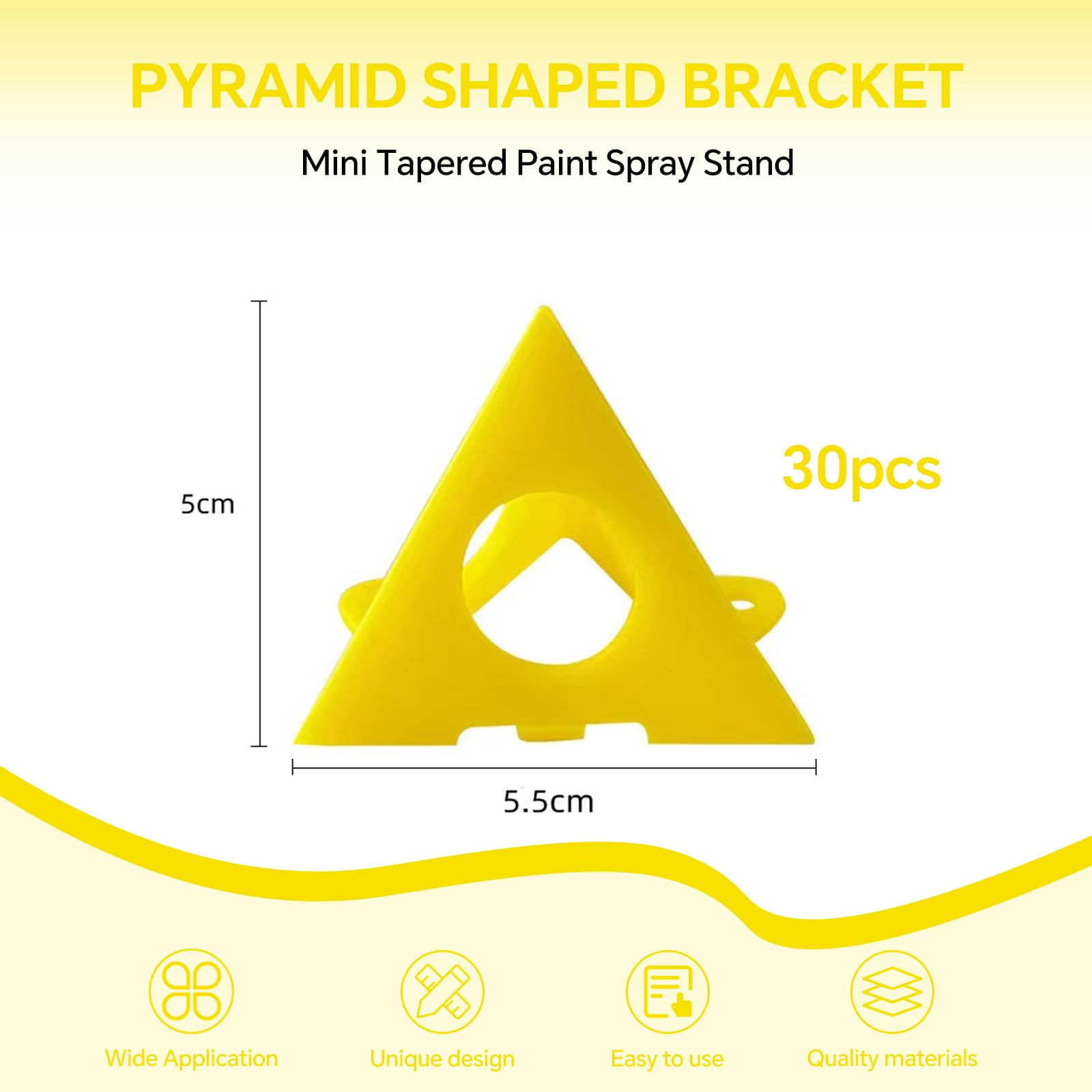 Supporto a piramide da pittore 30 Pezzi Giallo Cono Tela Triangolo di Vernice per Dipingere Mobili