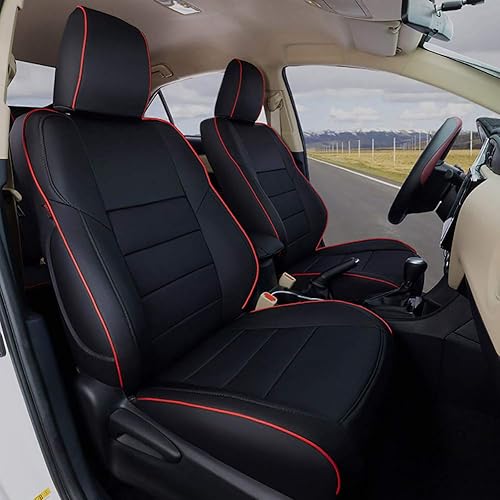 Vista 52 de EKR - Juego completo de fundas de asiento de cuero para automóvil de ajuste personalizado (color negro)