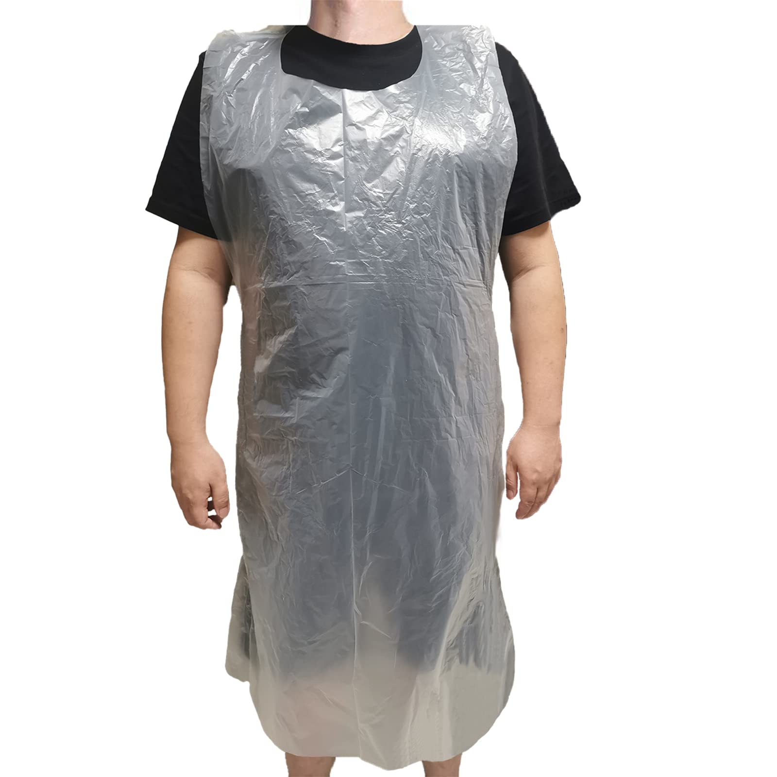 YouLain Thicken, Widen and Lengthen Disposable Aprons, Painting Aprons for Adults Painting Smocks, Plastic Aprons for Family Dinner, Outdoor BBQ, Cooking, Painting (20 Pcs 31 x 47 inches), Colorless,