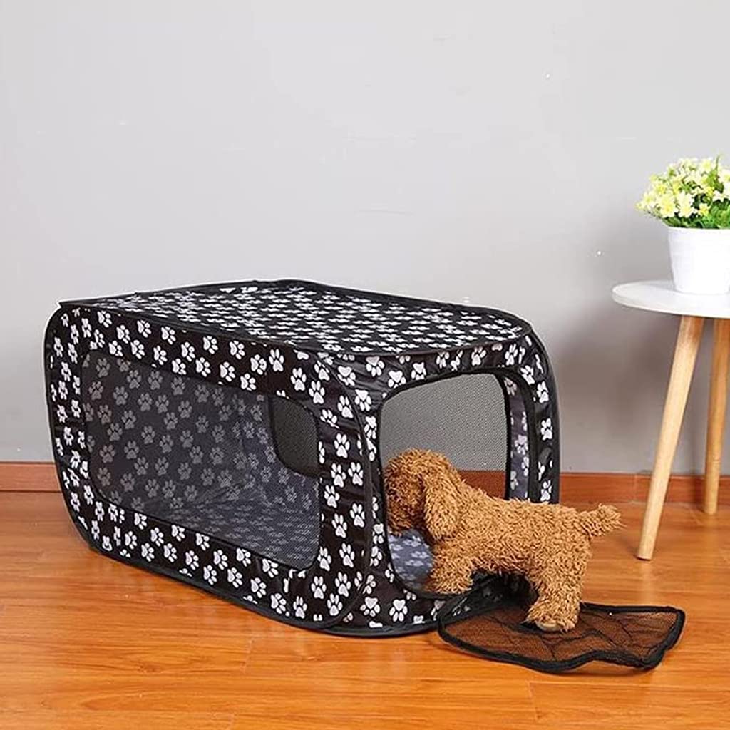 XAGMODSHN Portable Pet Kennel for Carrier Collapsible Small Dog Fence for Cat Travel Cage Rectangular Playpen for Puppy Double Zip