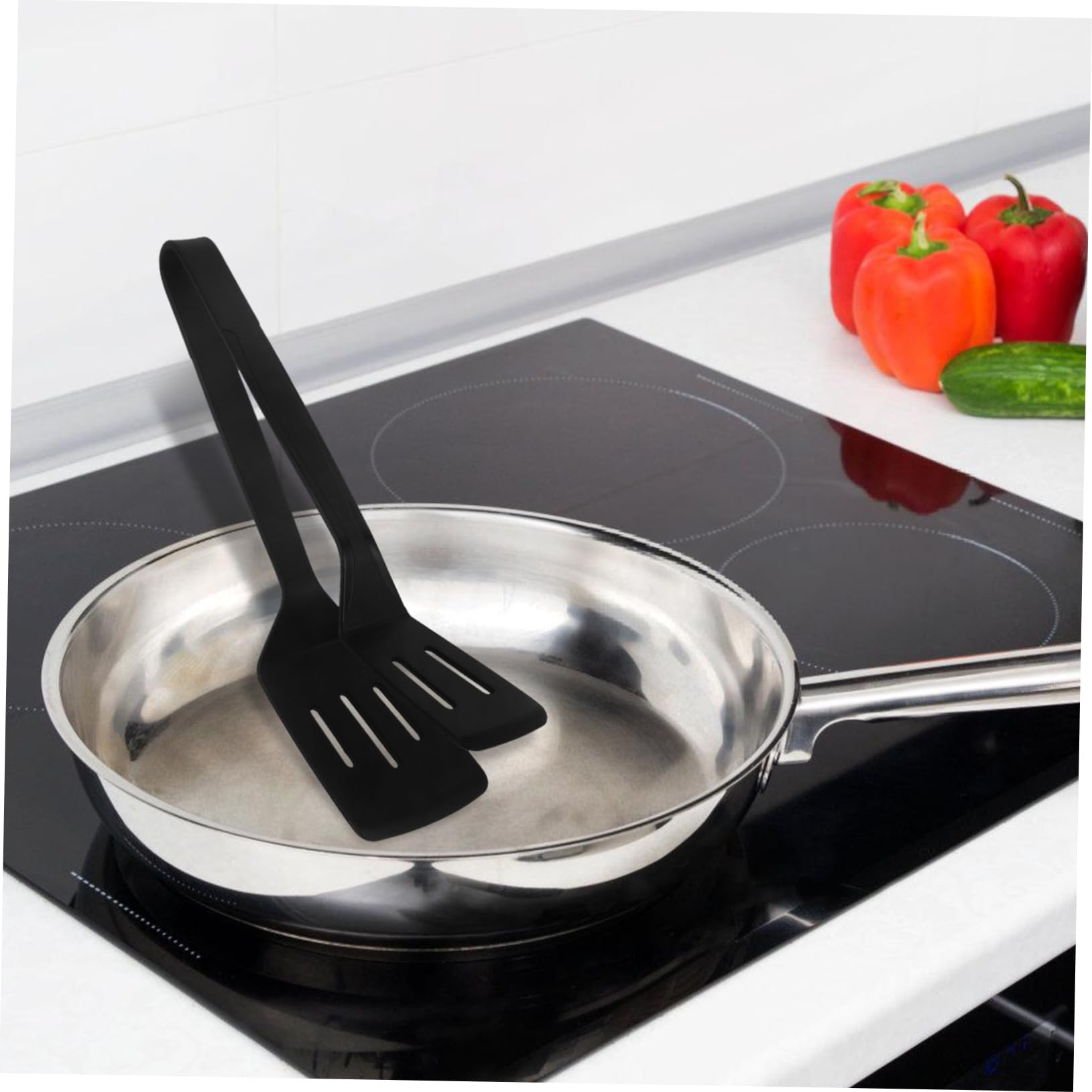 POPETPOP 3 Pezzi Pinze Silicone Multifunzionali per Barbecue Spatola Antiscivolo per Carne e Facile