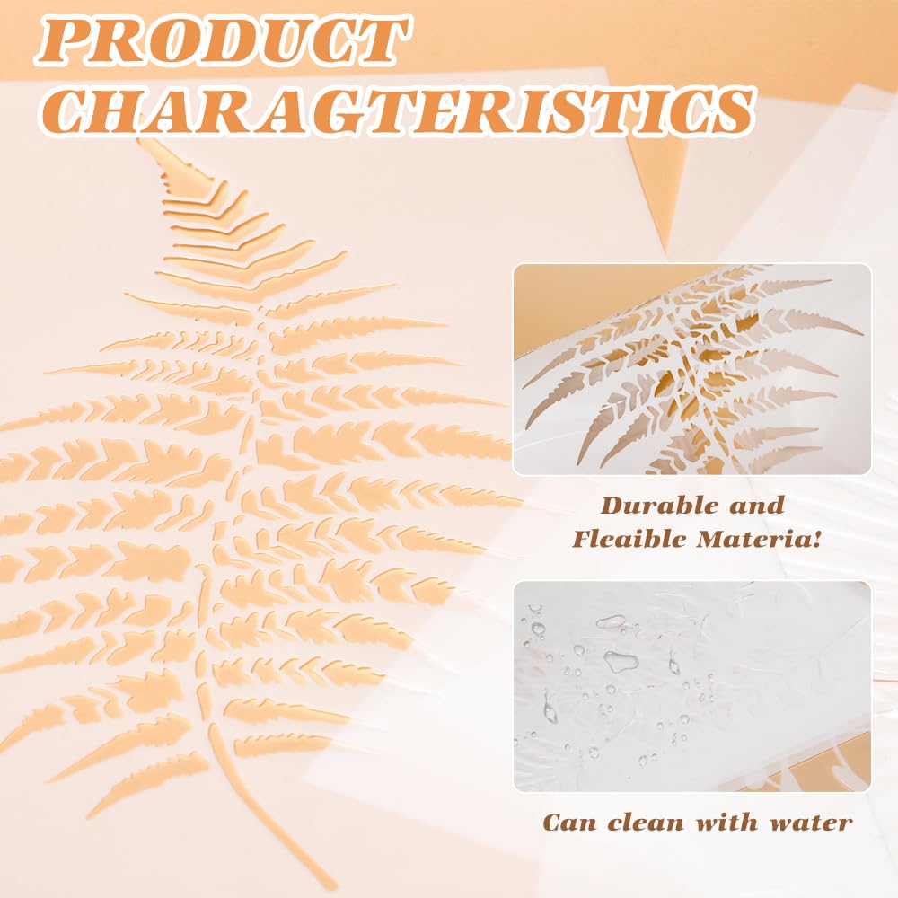 Set di 9 Grandi Stencil piante, Stencil per Disegno Botanico, 40x30 cm, Stencils Foglie Tropicali in Plastica per Fai Da Te, Legno, Mobili, Scrapbooking, Decorazione Parete, Tessuto, Riutilizz