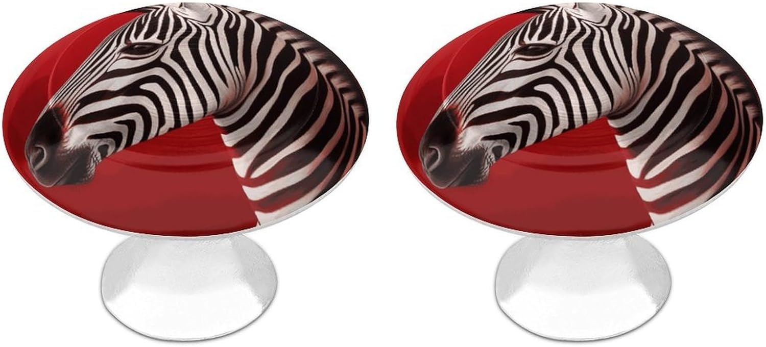 Cabinet Handles Round Drawer Pulls Zebra Red Dresser Knobs for Cabinets and Drawers Handle Kitchen Cabinet Pulls for Bathroom Cupboard Drawers Cabinet Pulls for Kitchen Door