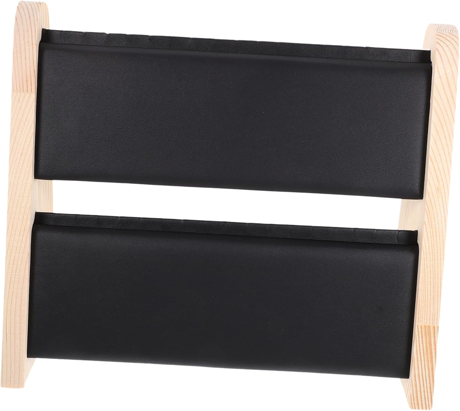 PRETYZOOM Wooden Jewelry Display Stand Necklace Holder Double Layer Black