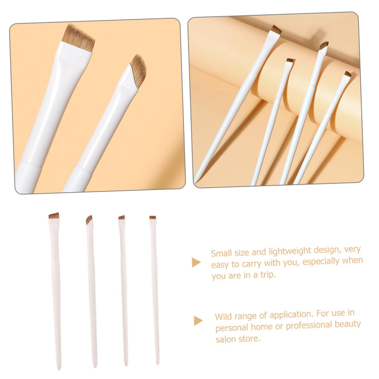 4pcs Eye Makeup Brush Set Flat Eyeliner Brush for Precision Application Portable Cosmetic Tool for Travel and Daily Use