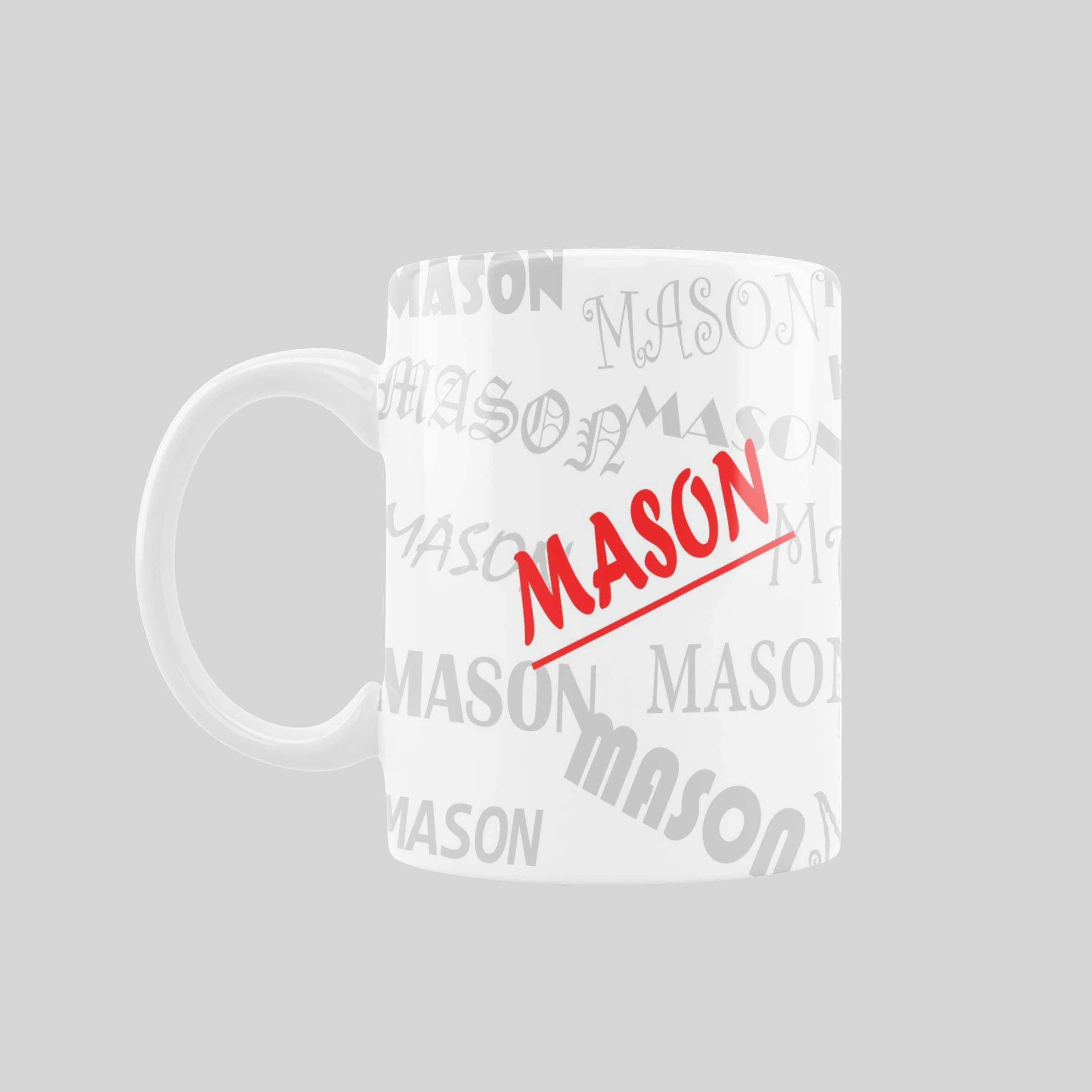 Mist-5 Designer Printed Coffee Mug with Heavy Duty Handle 11oz Ceramic Personalised Gift Mugs Cup [Microwave Safe & Dishwasher Proof ] - MASON