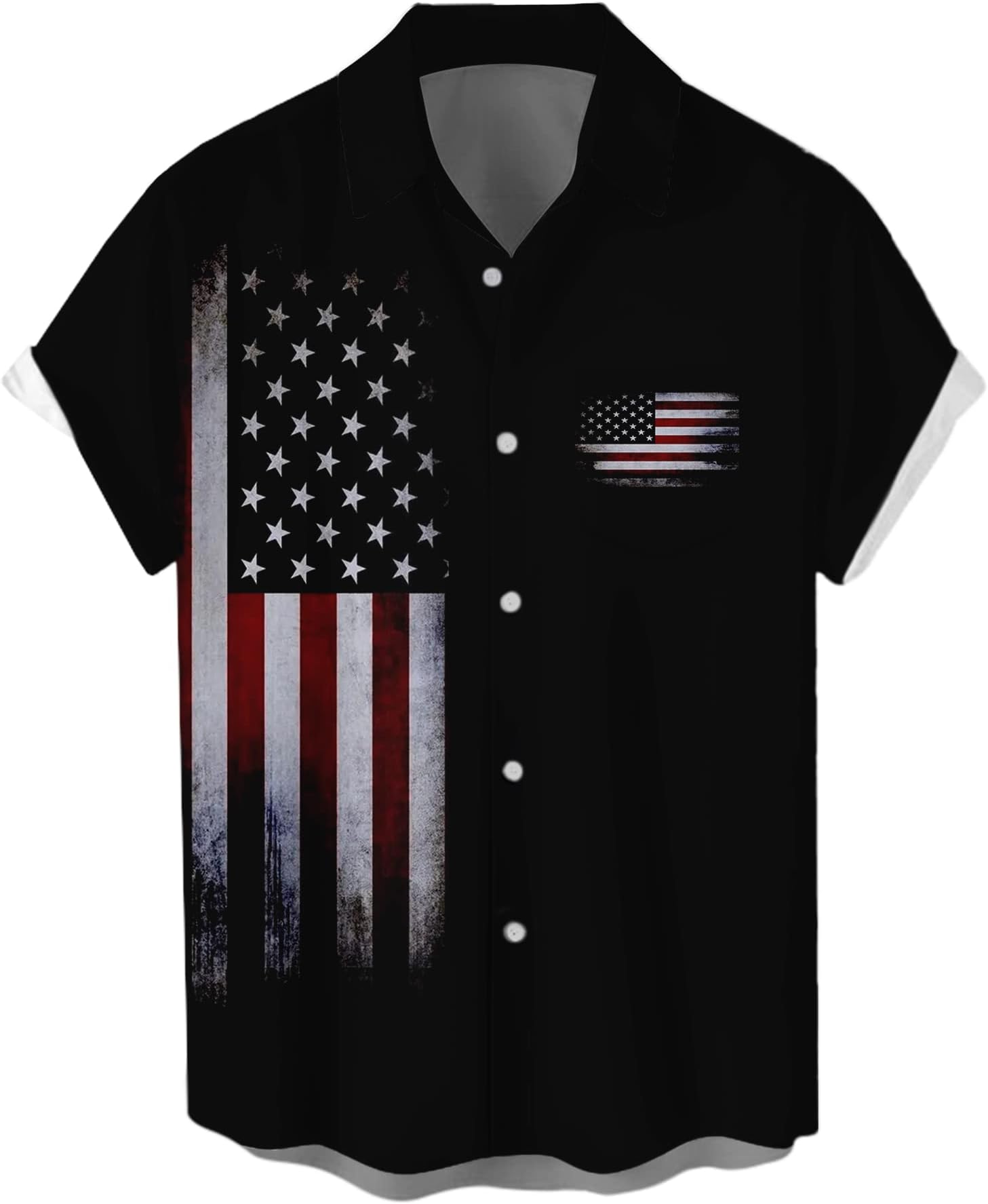 Lzzidou 4th of July Shirts for Men Patriotic American Flag Shirts USA Memorial Day Shirt