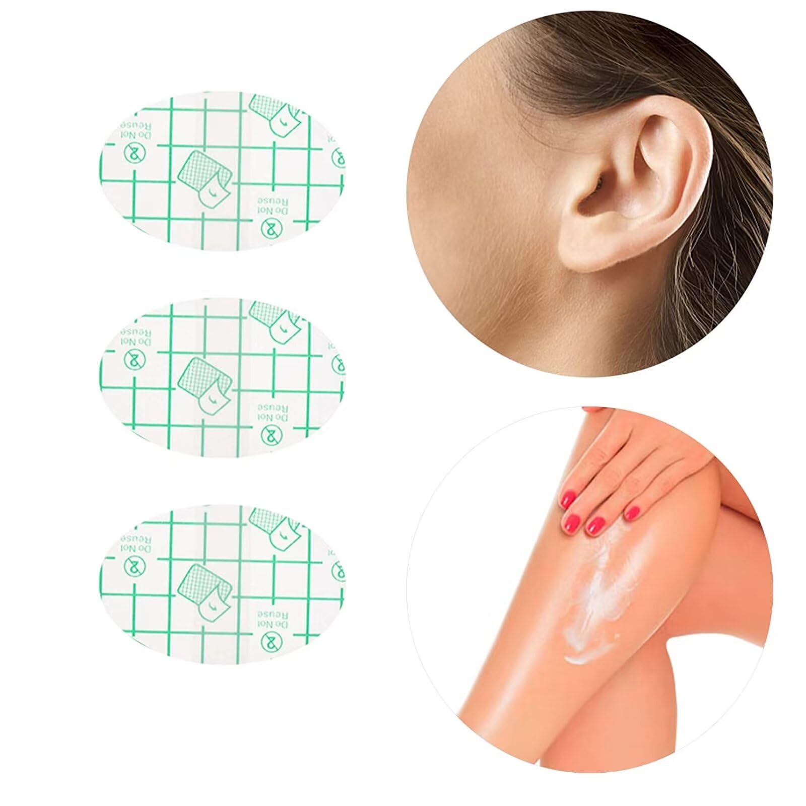 120 Autocollants étanches Pour Oreilles - 6,8x4,4cm, Film PU - Protection Piscine, Douche, Après Perçage - Enfant/adulte - 7