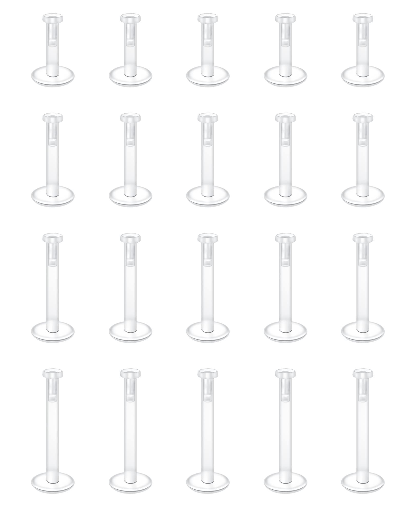 Briana Williams16-20pcs Clear Flexible Acrylic Labret Monroe Lip Ring Tragus Helix Cartilage Stud Barbell 1.2 mm Piercing Jewellery