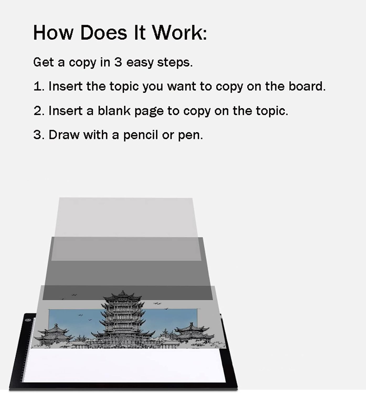 Enjoy Home R.S. A3 LED Light Box Ultra-Thin Drawing Board with Type-C Cable, Adjustable Brightness for Diamond Painting Artists Sketching Painting Animation